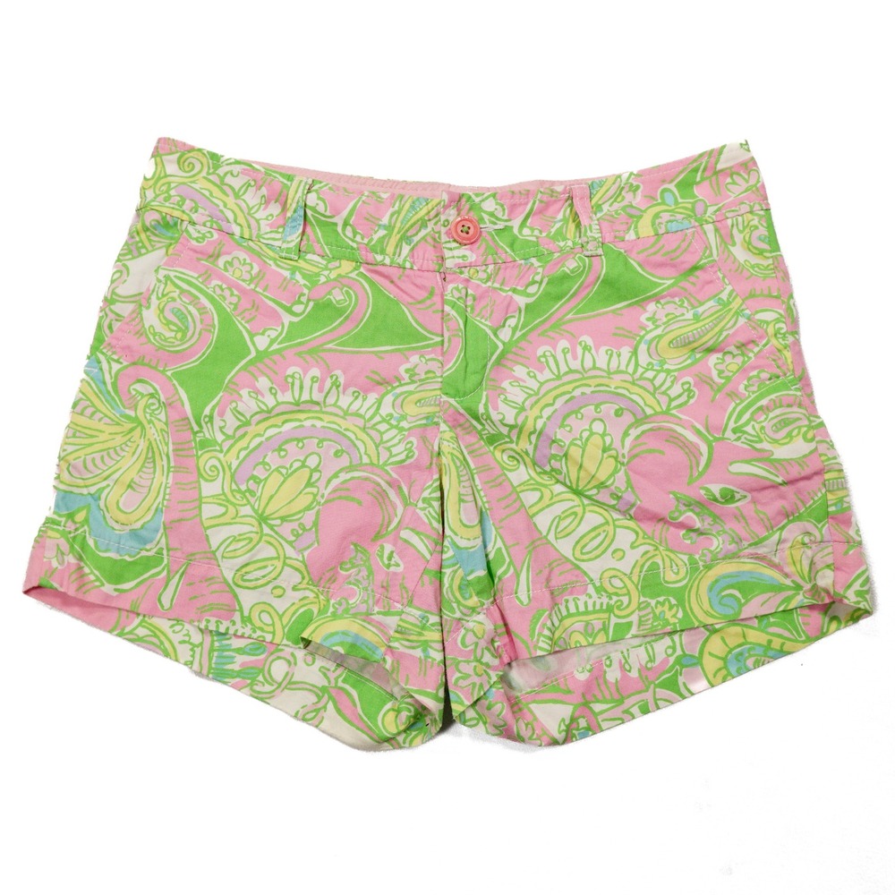 Lilly Pulitzer Pink and Green Paisley Print Women's Shorts